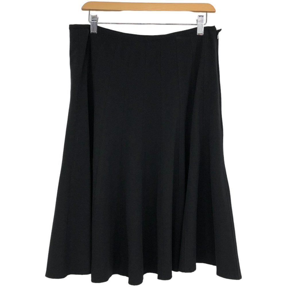 hanna & gracie Black Flared Knee Length Midi Skirt size 10